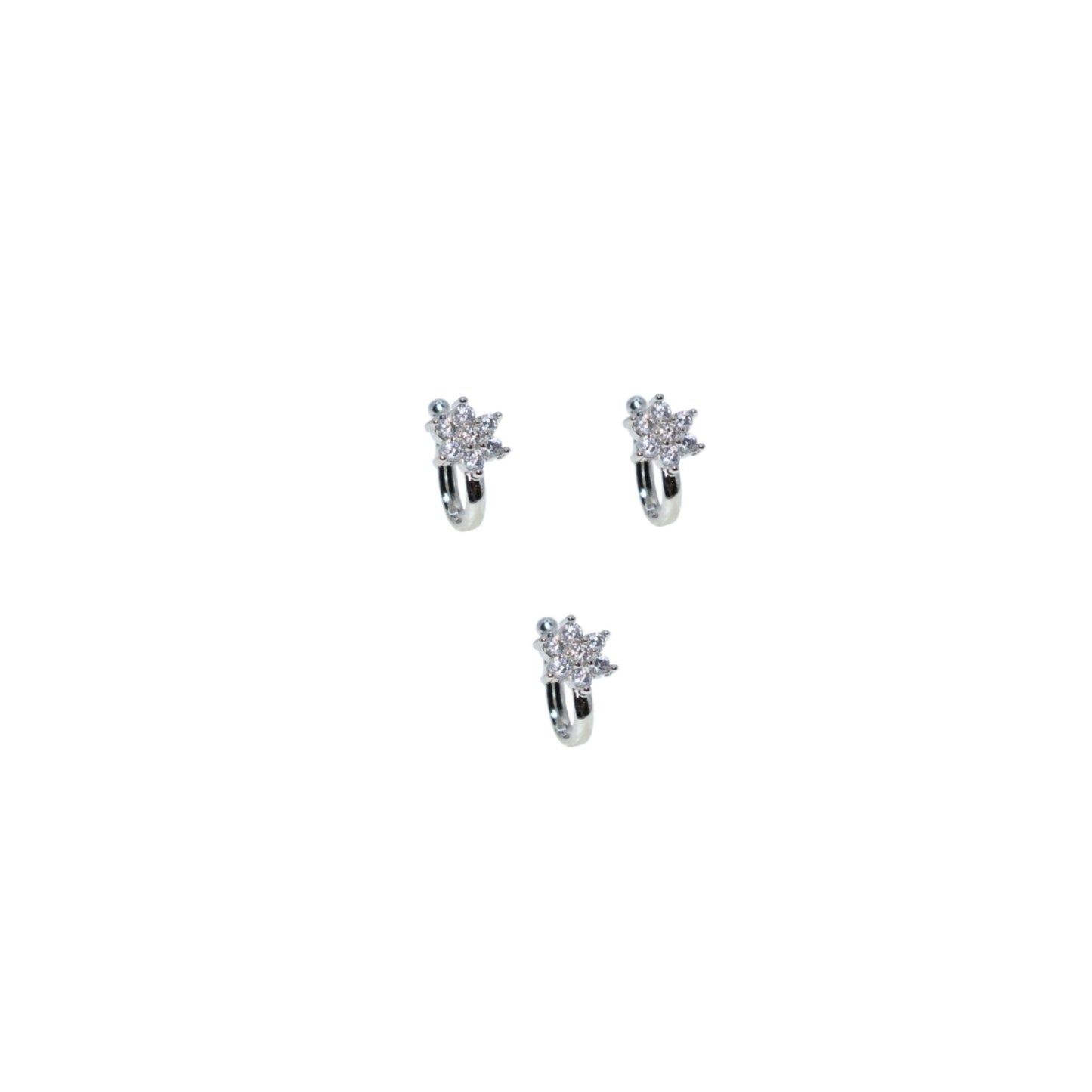 Non-Piercing CZ Stone Nose Clip/Press Nath | Multi-Design Combo Pack of 3