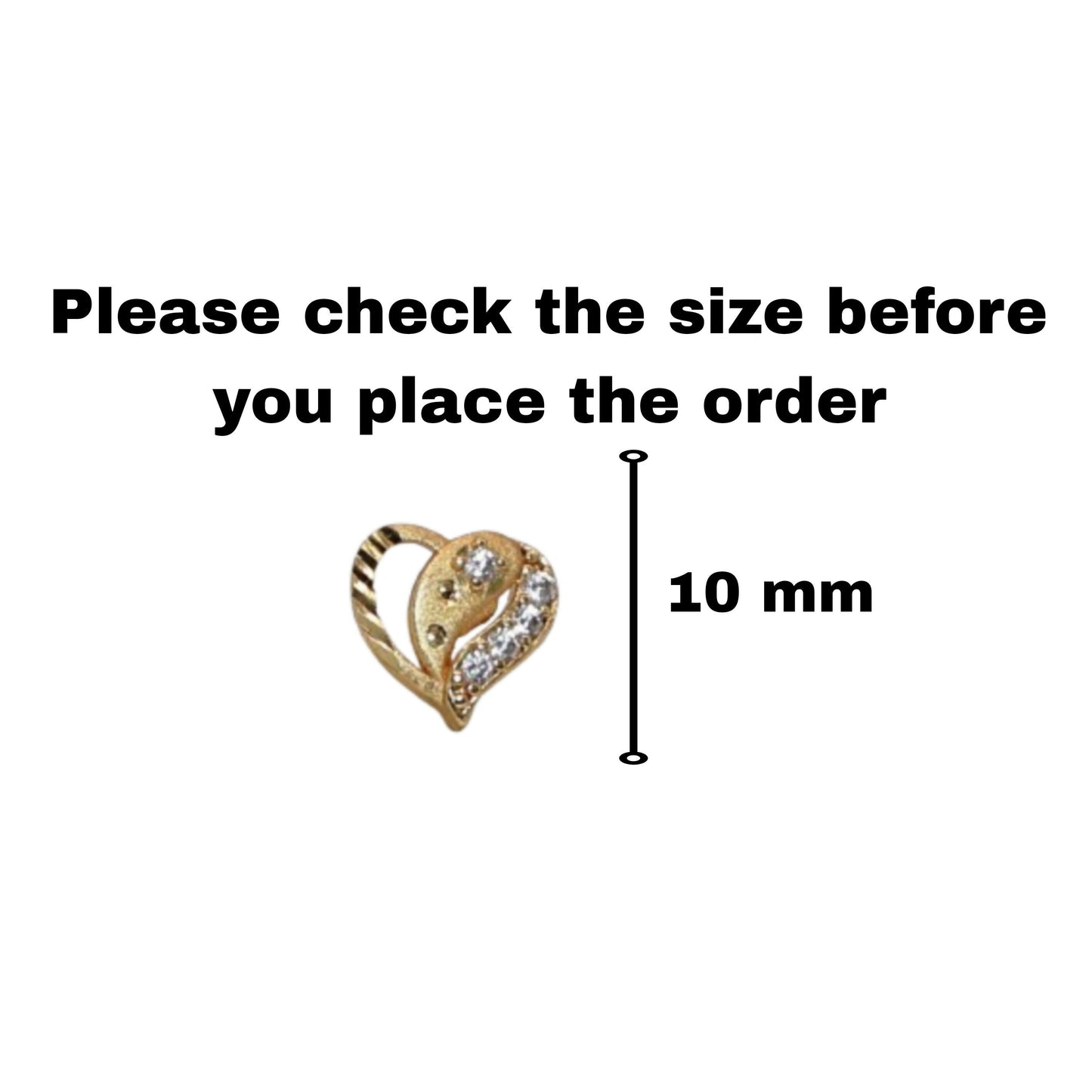 Gold Plated Heart Stud Earrings with Sparkling AD for women and girls