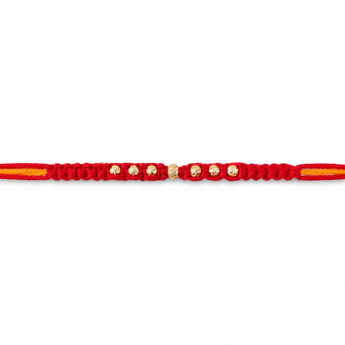 Minimal Red Stone Rakhi with Simple Beauty, Fine Beads and Festive Thread Detail