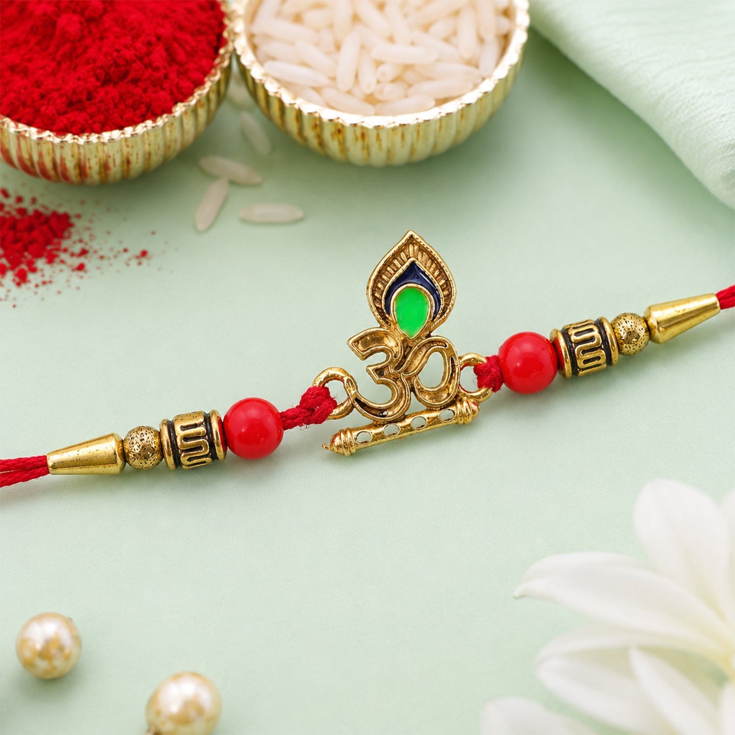 Beadwork Rakhi for Brothers Traditional Design for Raksha Bandhan (10pcs)