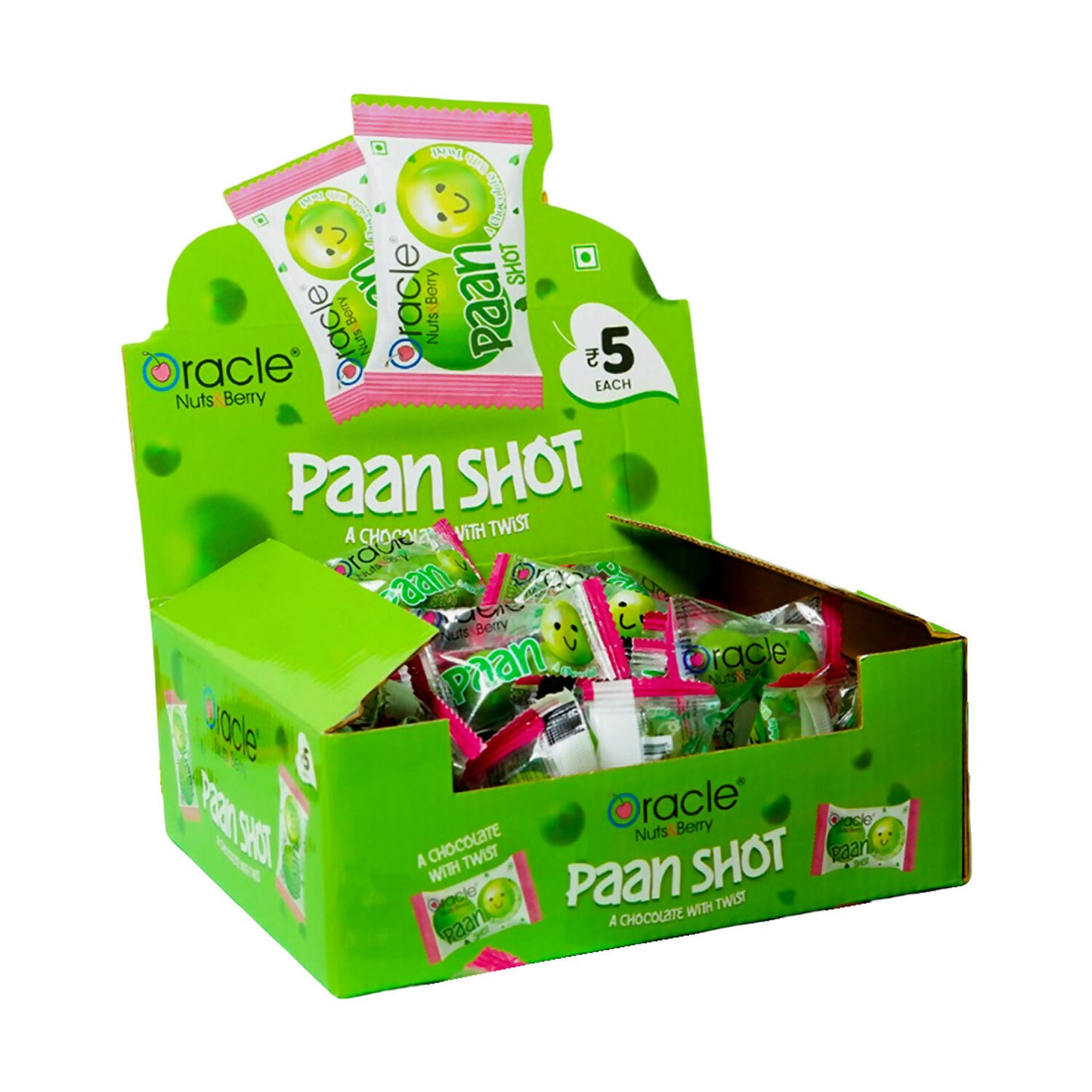Oracle Paan Shots, Sweet Aromatic Soft Paan-Flavoured Chocolate Candy Pack (60 Pieces/540Gm)
