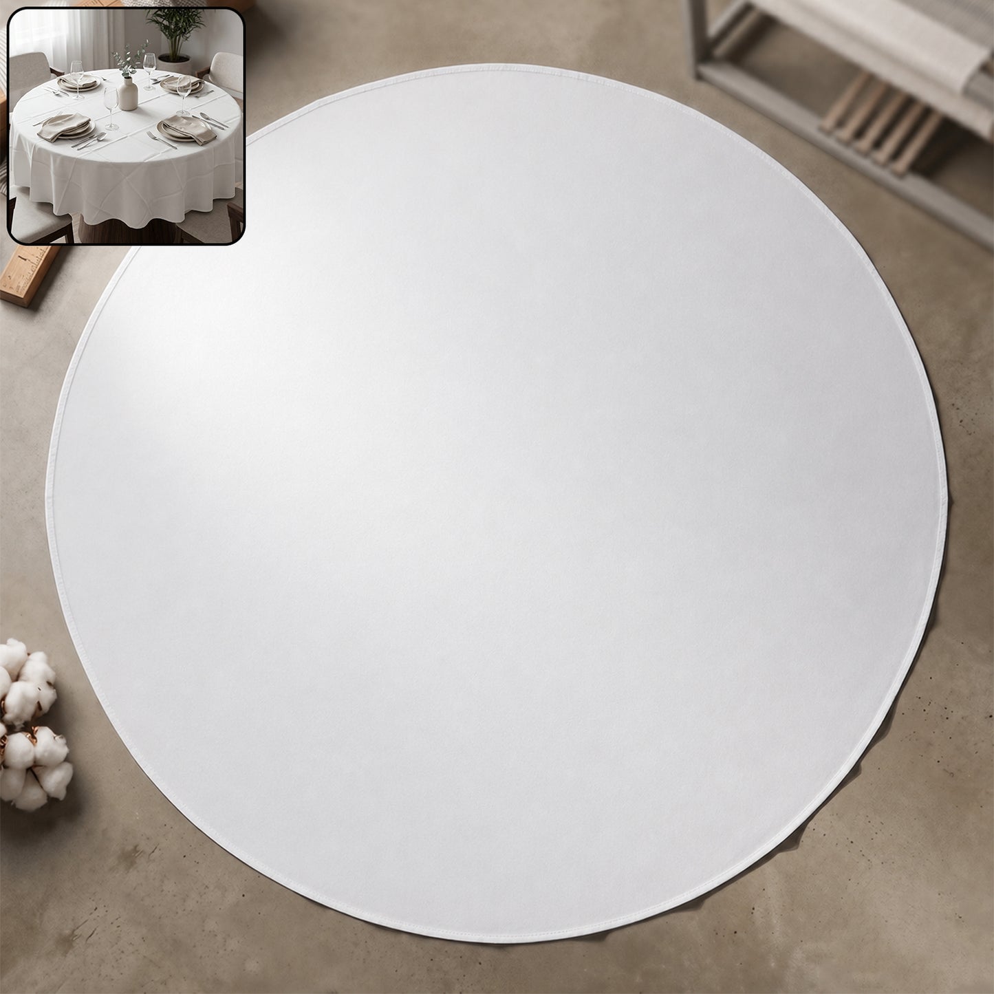 Multipurpose Round Dining Table Mat (1 Pc, 150x150 Cm)