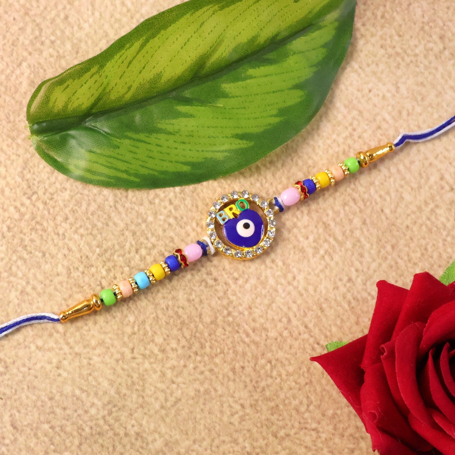 Bro Evil Eye Charm Rakhi Unique Protective Design for Bhai (10pcs)