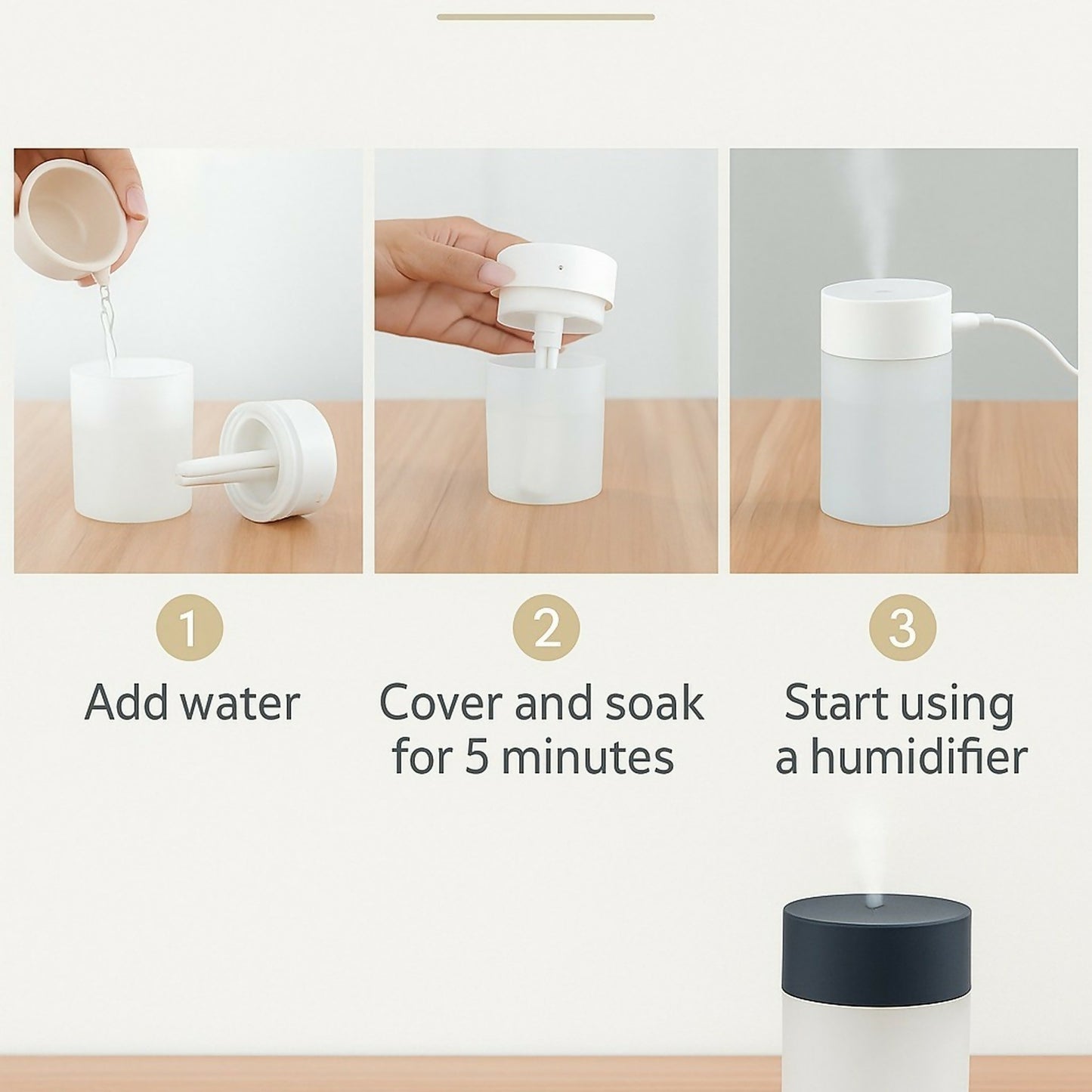Mini Portable Air Humidifier with Cool Mist, Aroma Diffuser for Home, Office, Bedroom & Car – Silent Operation, Auto Shut-Off, Stylish Gradient Design