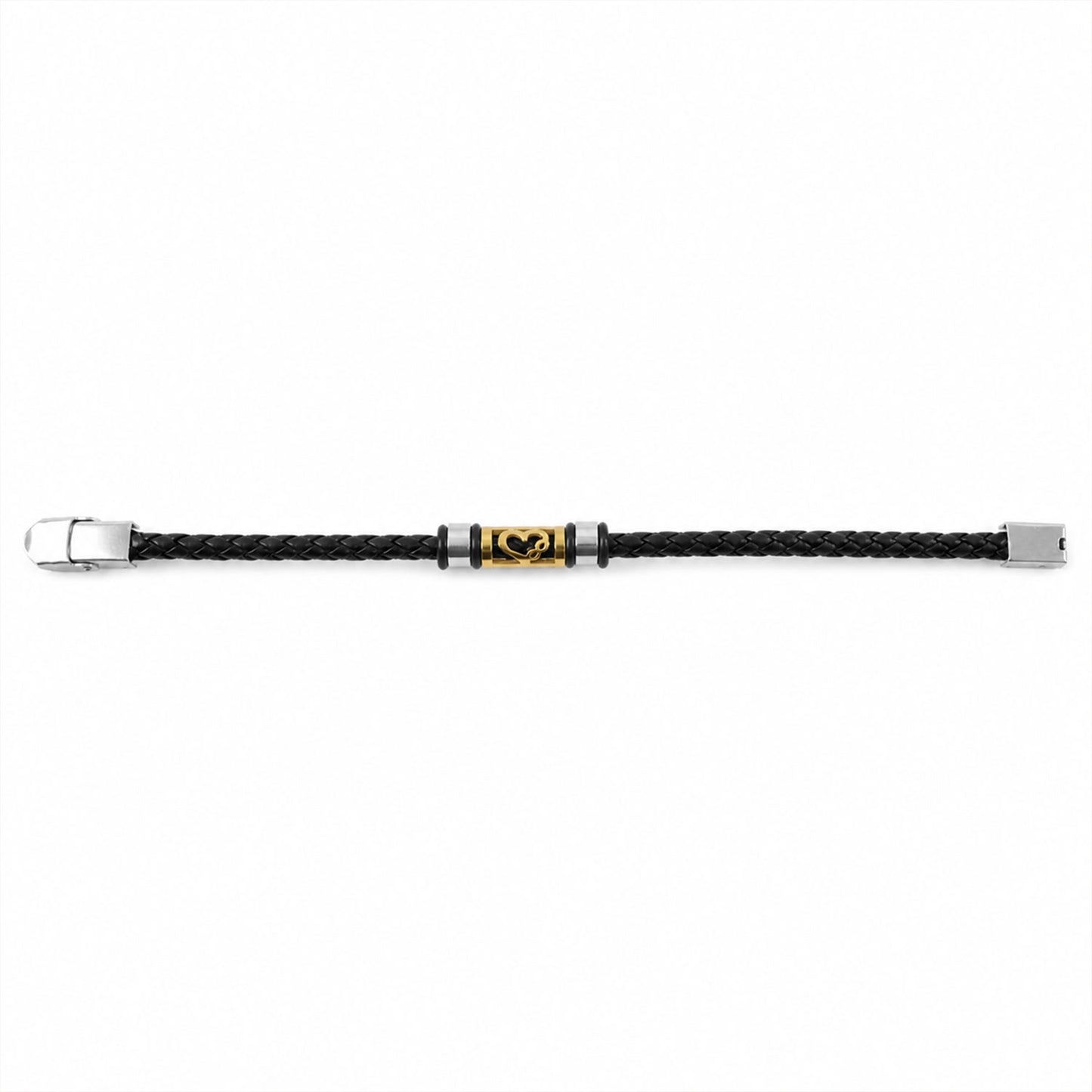 Sacred Symbol Rakhi with Black Braided Band and Gold Plaque for Raksha Bandhan Gift