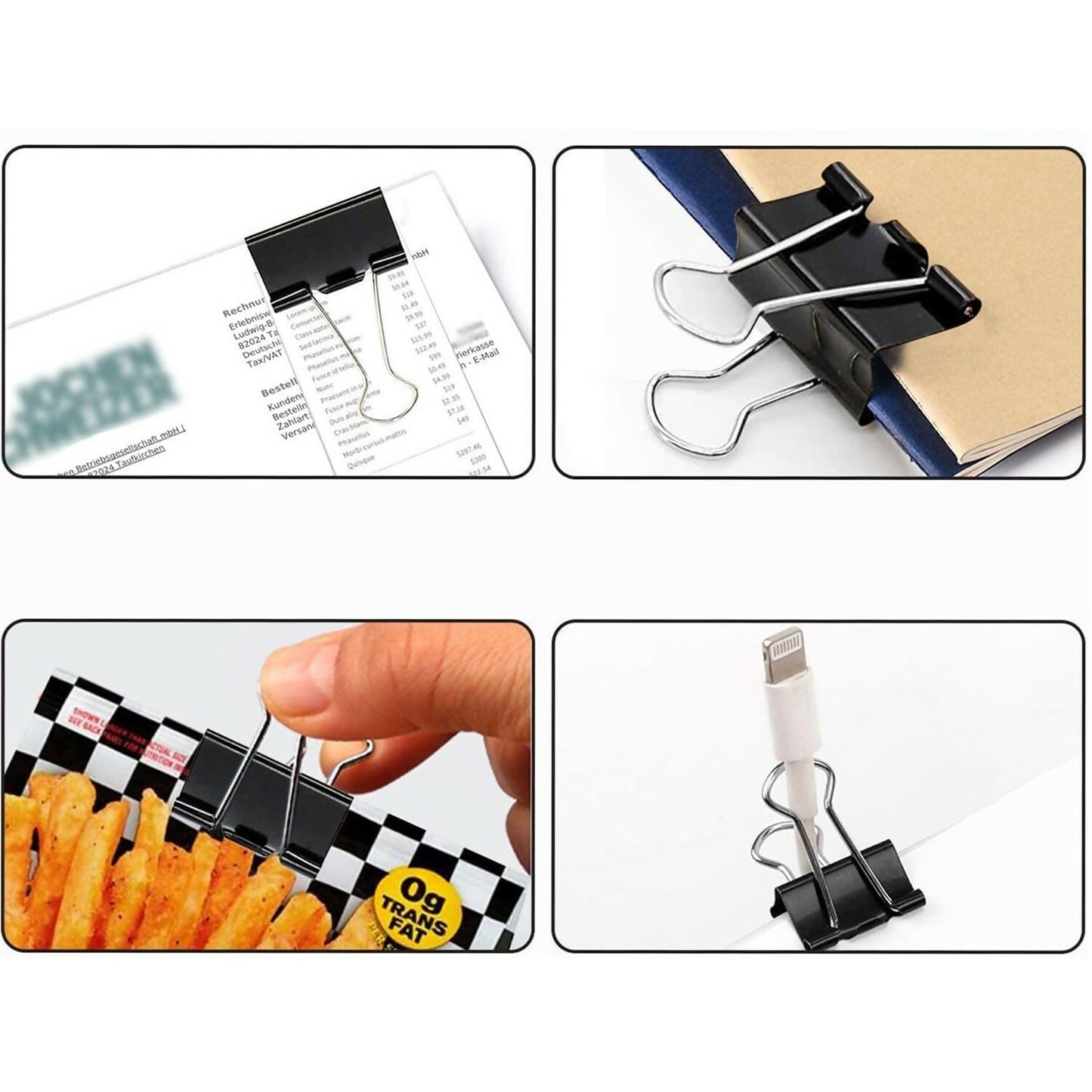 Heavy Duty Binder Clips Set with Strong Spring Grip (32 mm, 12 Pieces)
