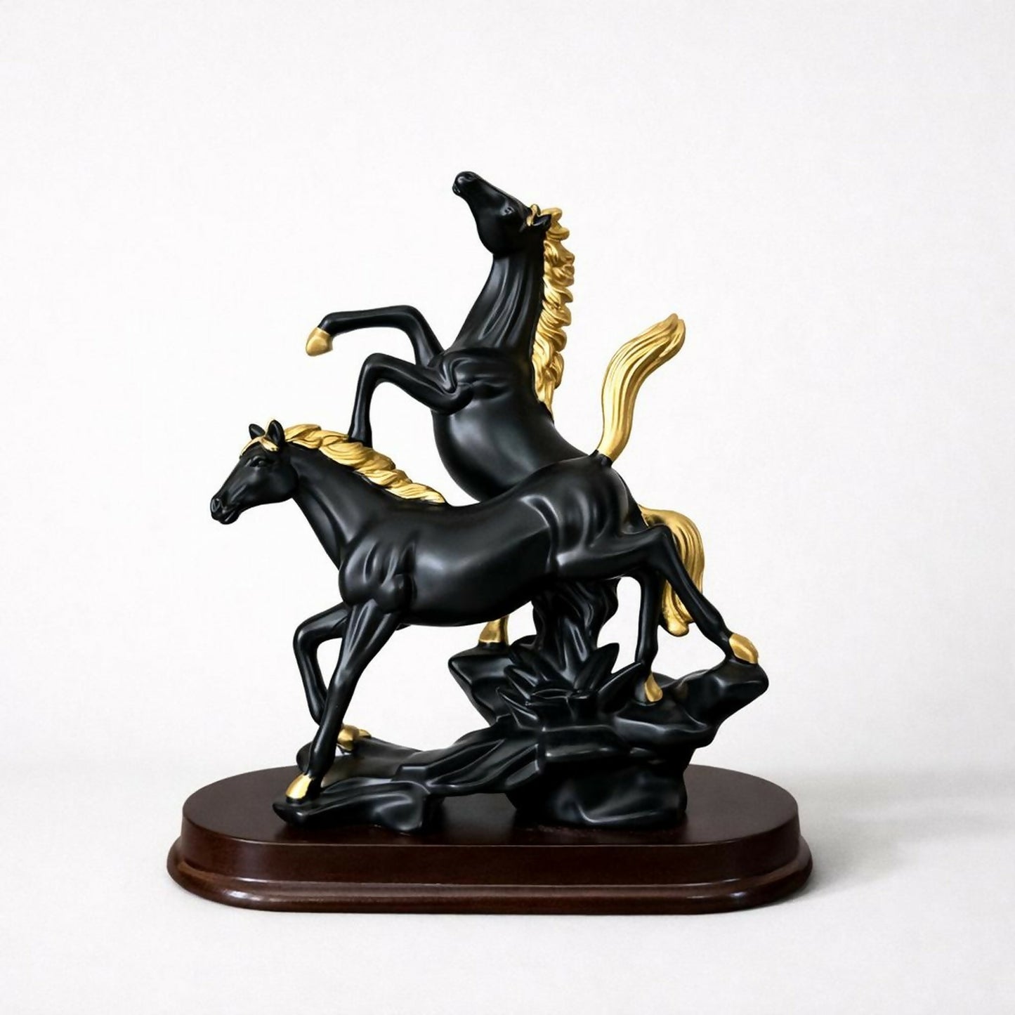 Running Horse Decorative Showpiece with Gold Accents for Home & Office Decor