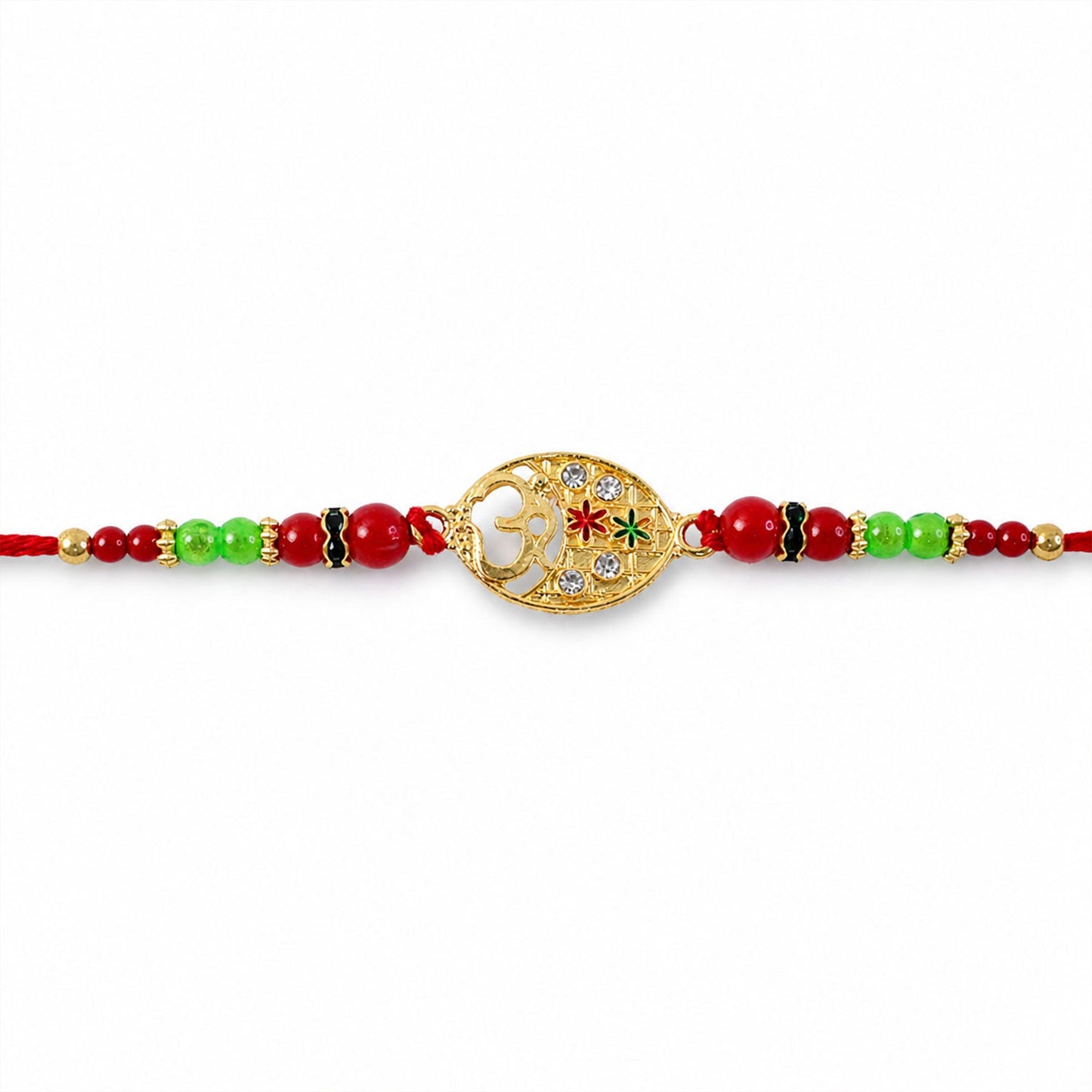 Om Symbol Rakhi for Brother Traditional Beaded Design (10pcs)