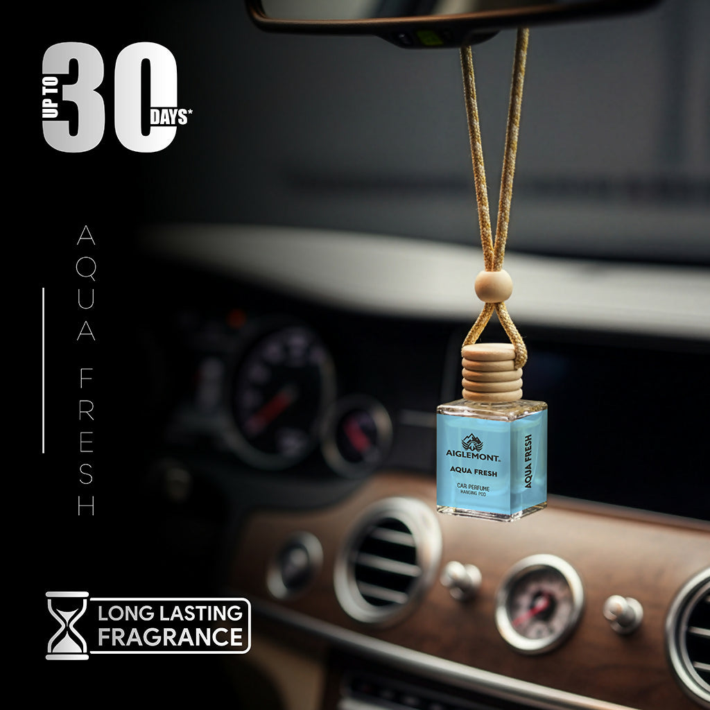 Aiglemont Aqua Fresh Car Perfume Hanging Pod 10ml | Long-Lasting Car Air Freshener | Premium Car Interior Accessory