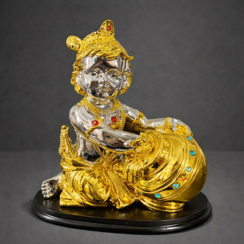 Bal Krishna Makhan Chor Decorative Statue for Home Temple & Decor