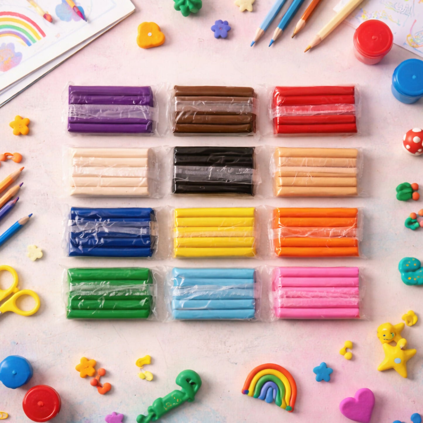 DIY craft projects with colourful modelling clay