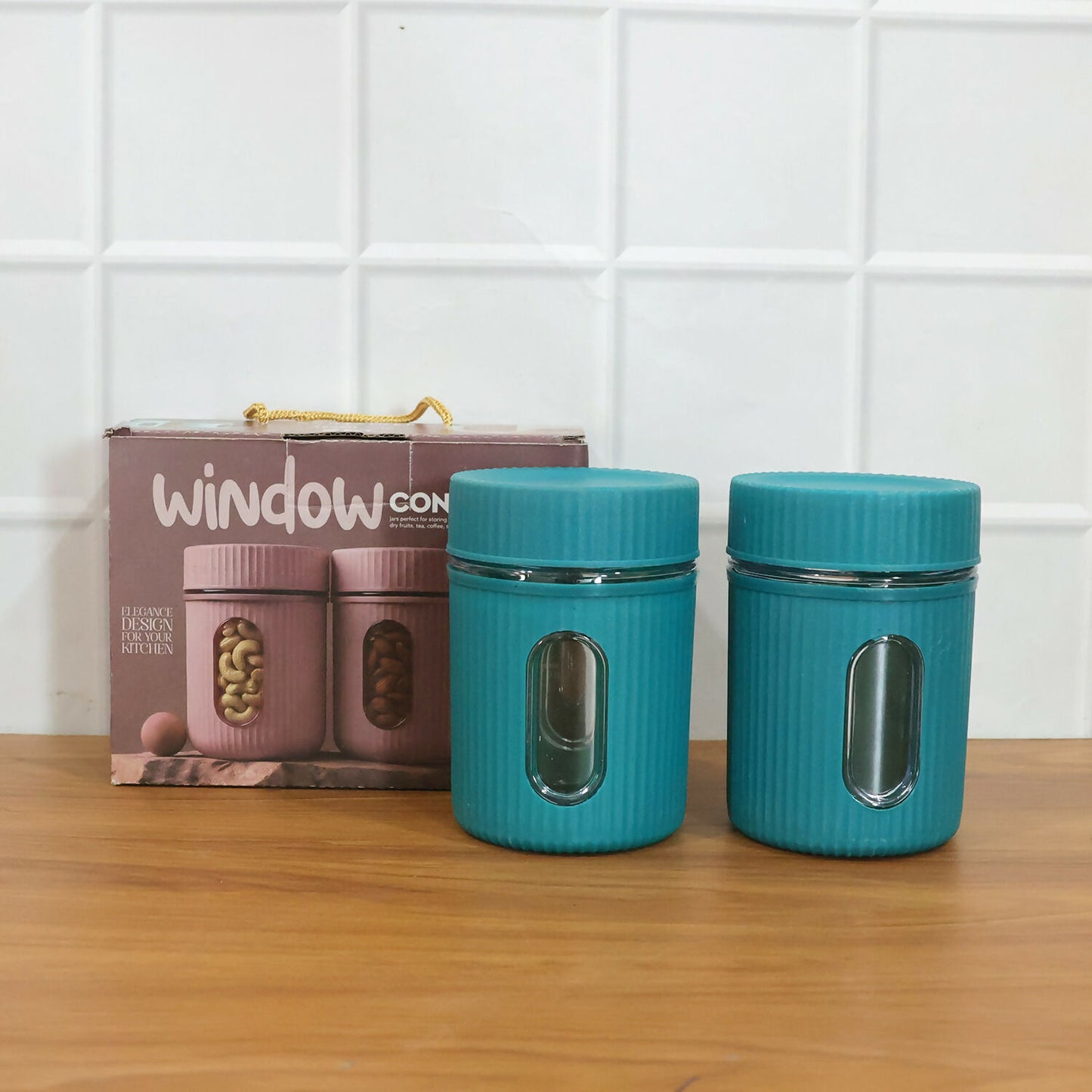 NG 2-piece airtight plastic storage jars for spices and dry foods