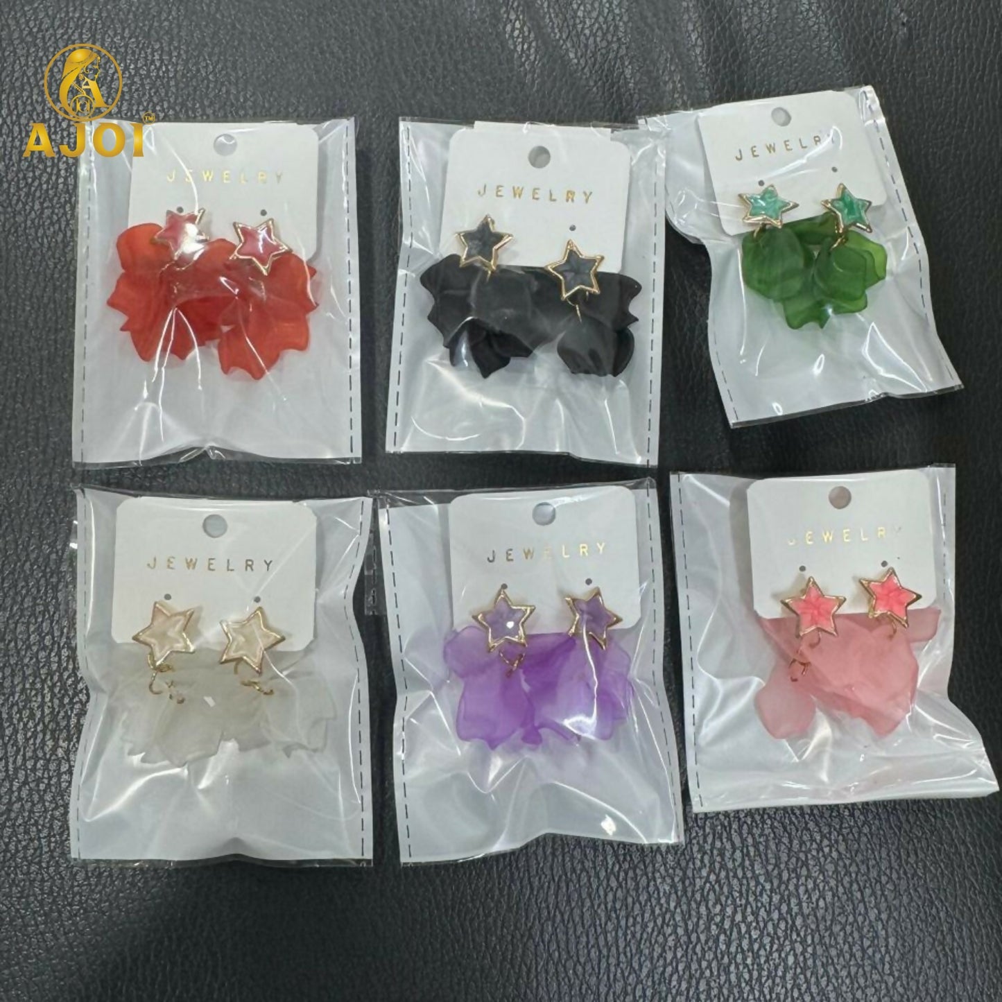 Luxury Star-Top Floral Drop Earrings with Soft Matte Petal Layers