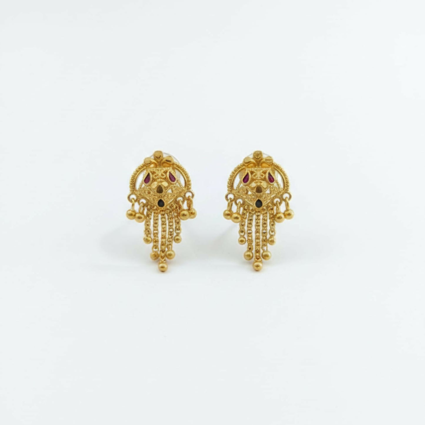 5 Line Side Latkan Golden Earrings for Women & Girls – Fancy Traditional Mina Gift