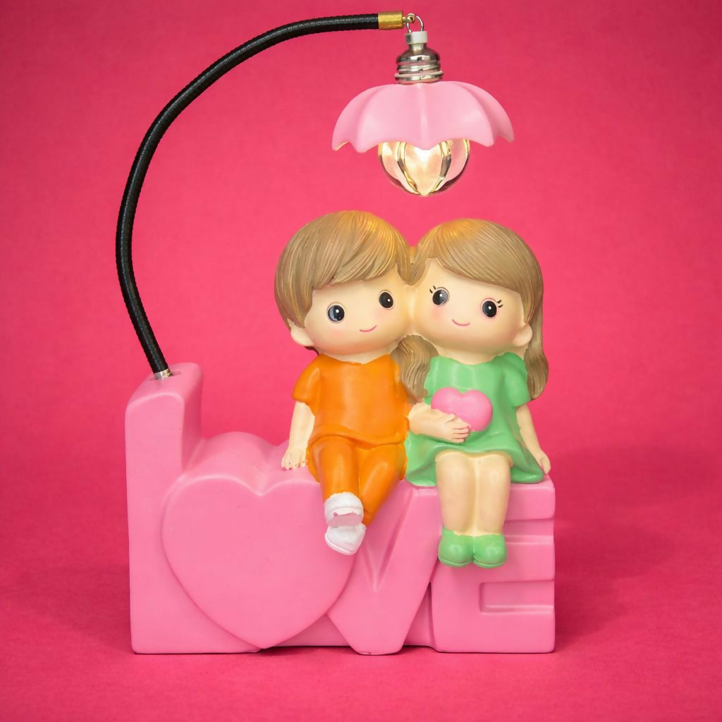 Pink Cute Couple Love Lamp Decorative Night Light Showpiece