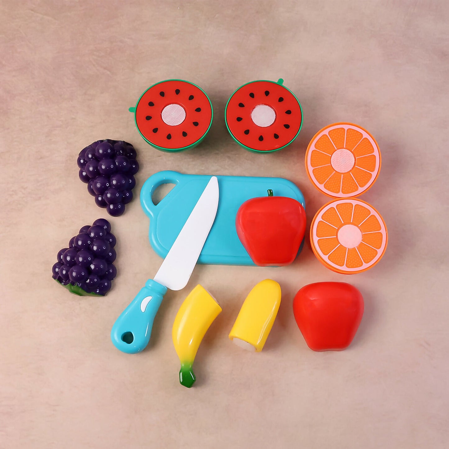Kids Fruit Cutting Play Set with Velcro Fruits, Knife and Board for Learning Fun