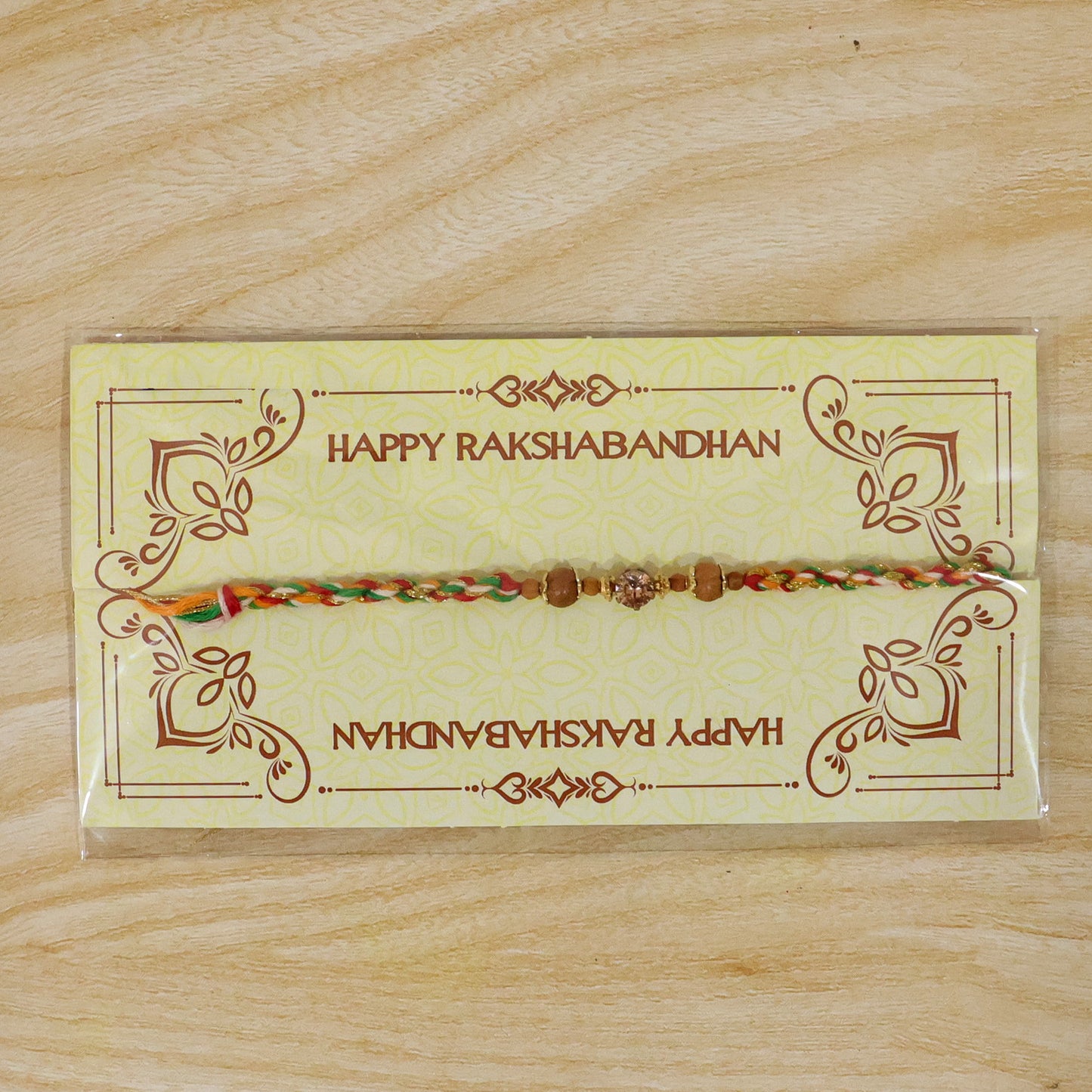 Vibrant Stone Rakhi with Color Beads, Gold Accents and Festive Thread Beauty