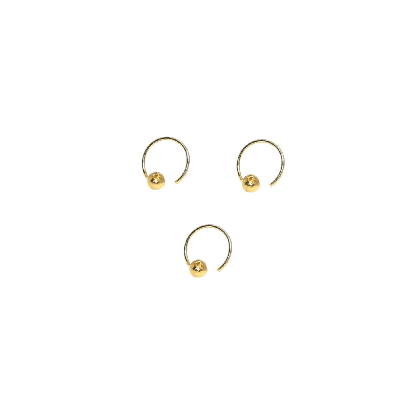 Gold Bead Nosering Laung Koka Nathni Set of 3 for women and girls