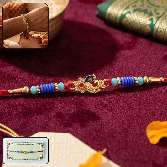 Antique Mini Peacock Designer Rakhi