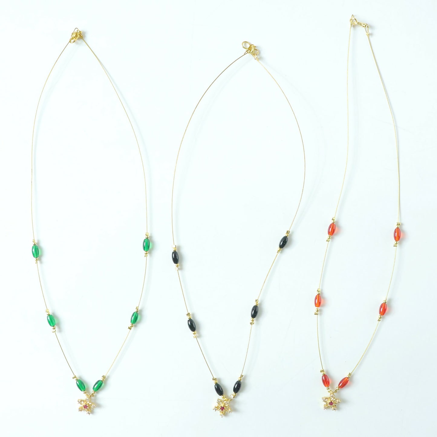Elegant Multicolor Bead Necklace with Star Flower Pendant