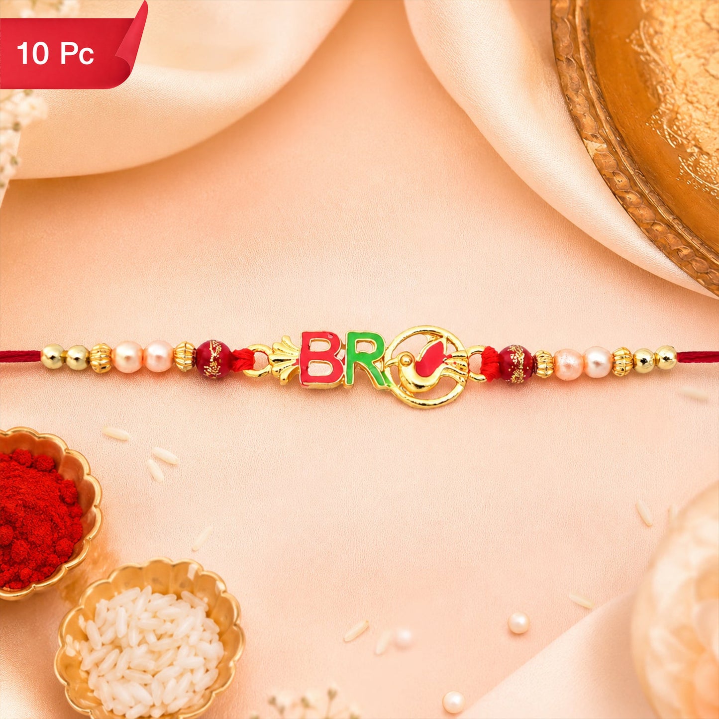Bro Rakhi Stylish Text Design for Raksha Bandhan (10pcs)