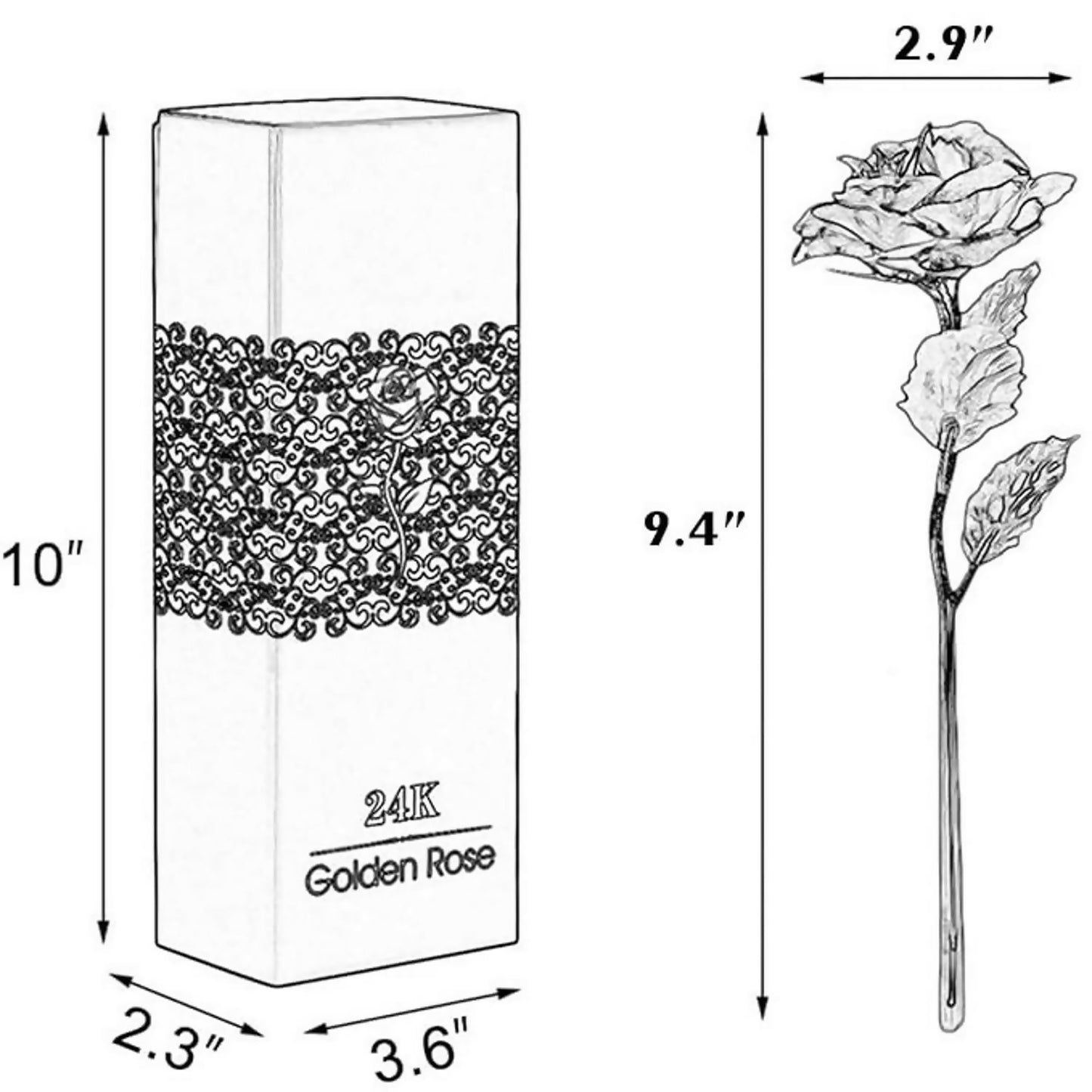 24K Gold Foil Rose with Luxury Gift Box | Artificial Golden Rose for Love, Anniversary, Birthday, Valentine’s Day, Special Occasions | Long-Lasting Romantic Gift for Girlfriend, Wife, Women & Decoration