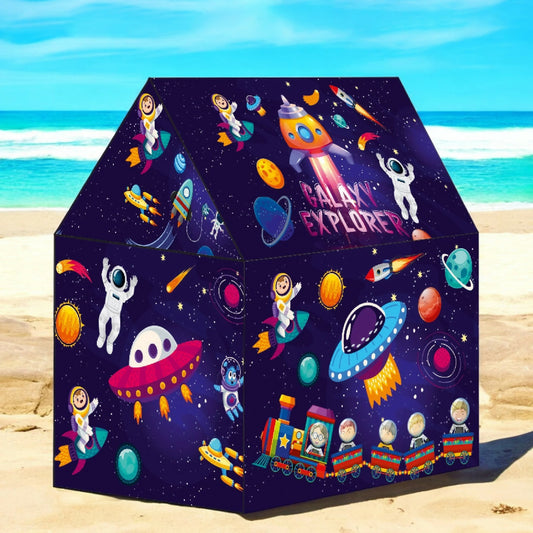 Galaxy Explorer Kids Play Tent House with Space Theme Indoor & Outdoor Foldable Playhouse Tent for Children