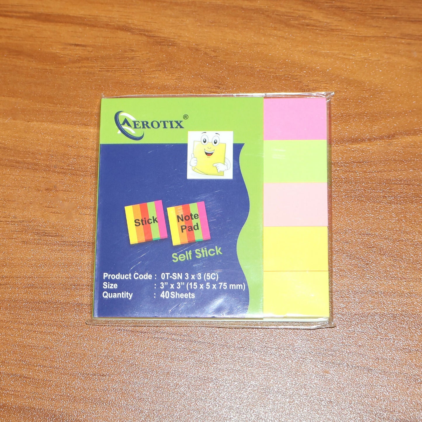 Self Sticky Notes Pad 5 Multicolour with Strong Adhesive (15×5×75mm,40 Sheets,6 Pack)