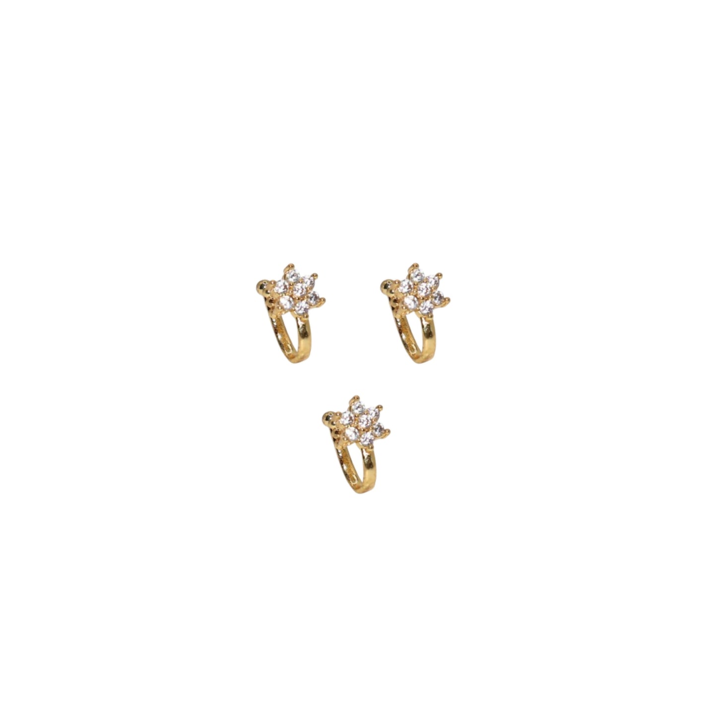Non-piercing nose clip featuring multi-color CZ stones on a press-fit design