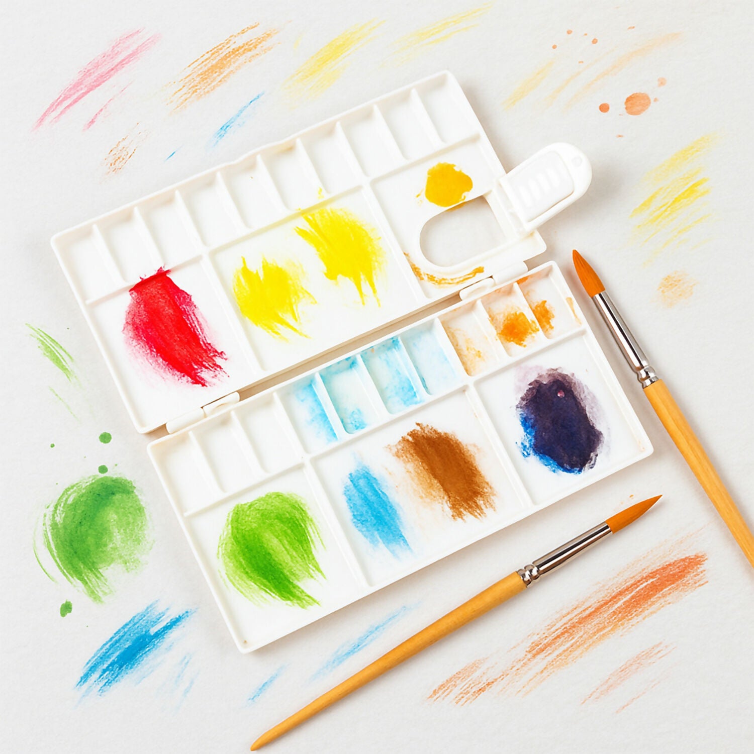 Khyati Colour Mixing Plate – Rectangle Box Small Folding Paint Palette with Lid
