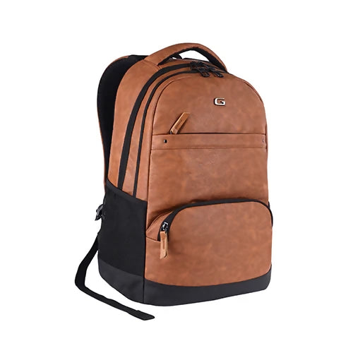 GEAR Laptop Back Pack Vintage 2 Leather Tan Black