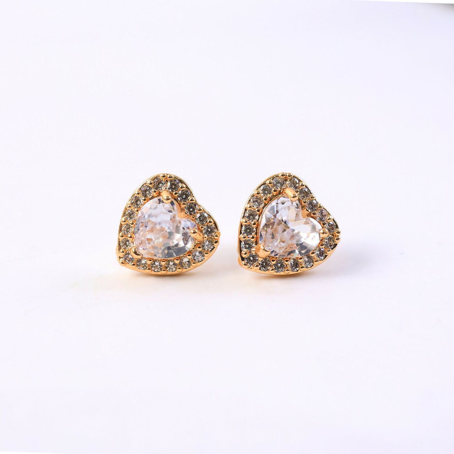 Heart Shape Crystal Stud Earrings for Women