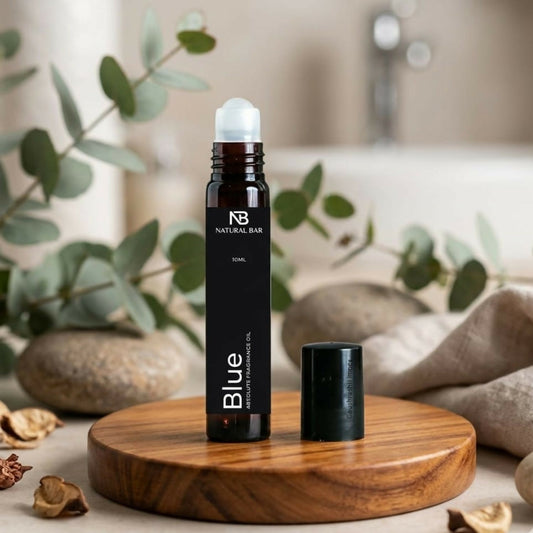 Blue Luxury Attar Roll On 10ml with elegant design, ideal for long-lasting fragrance