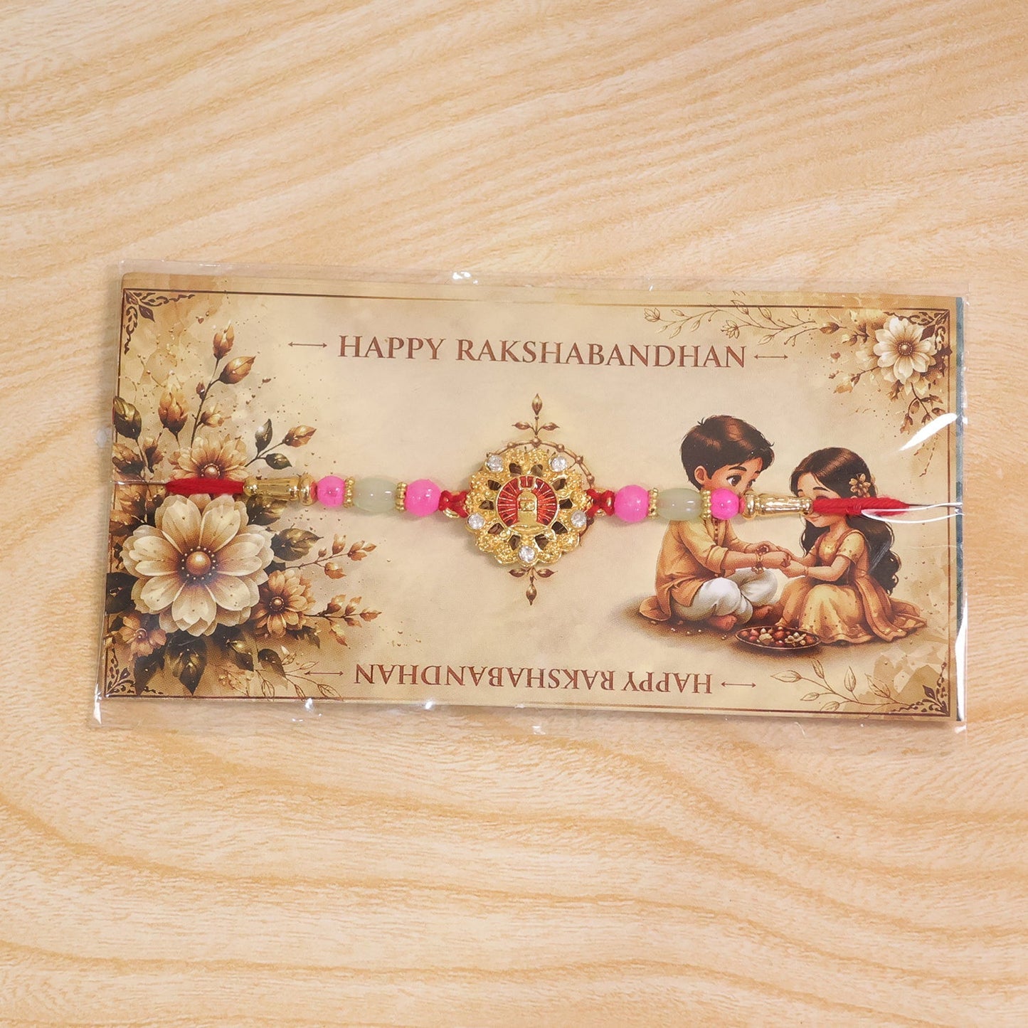 Shivling Trishul Rakhi with Stones & Beads Devotional Rakhi for Brother (10pcs)