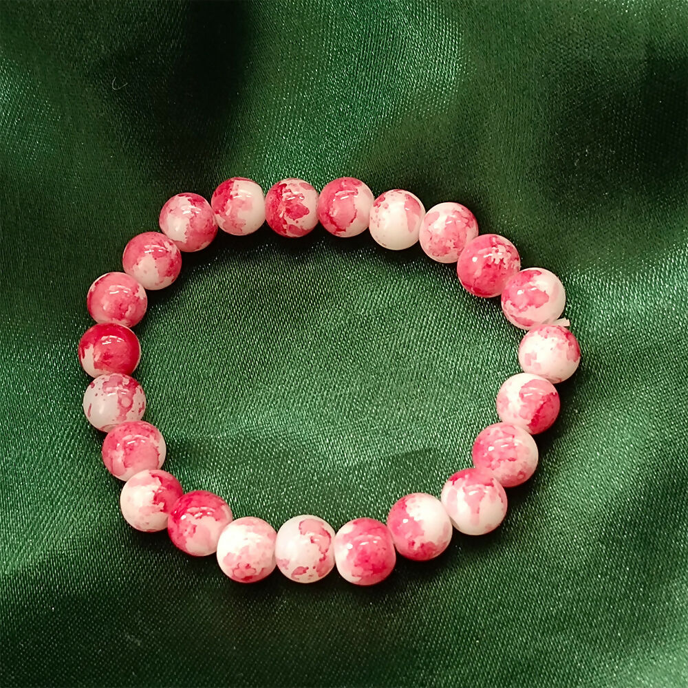 Pink Glass Beads Bracelet