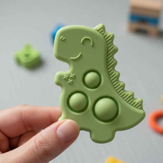 Silicone Dinosaur Pop-it Baby Teether
