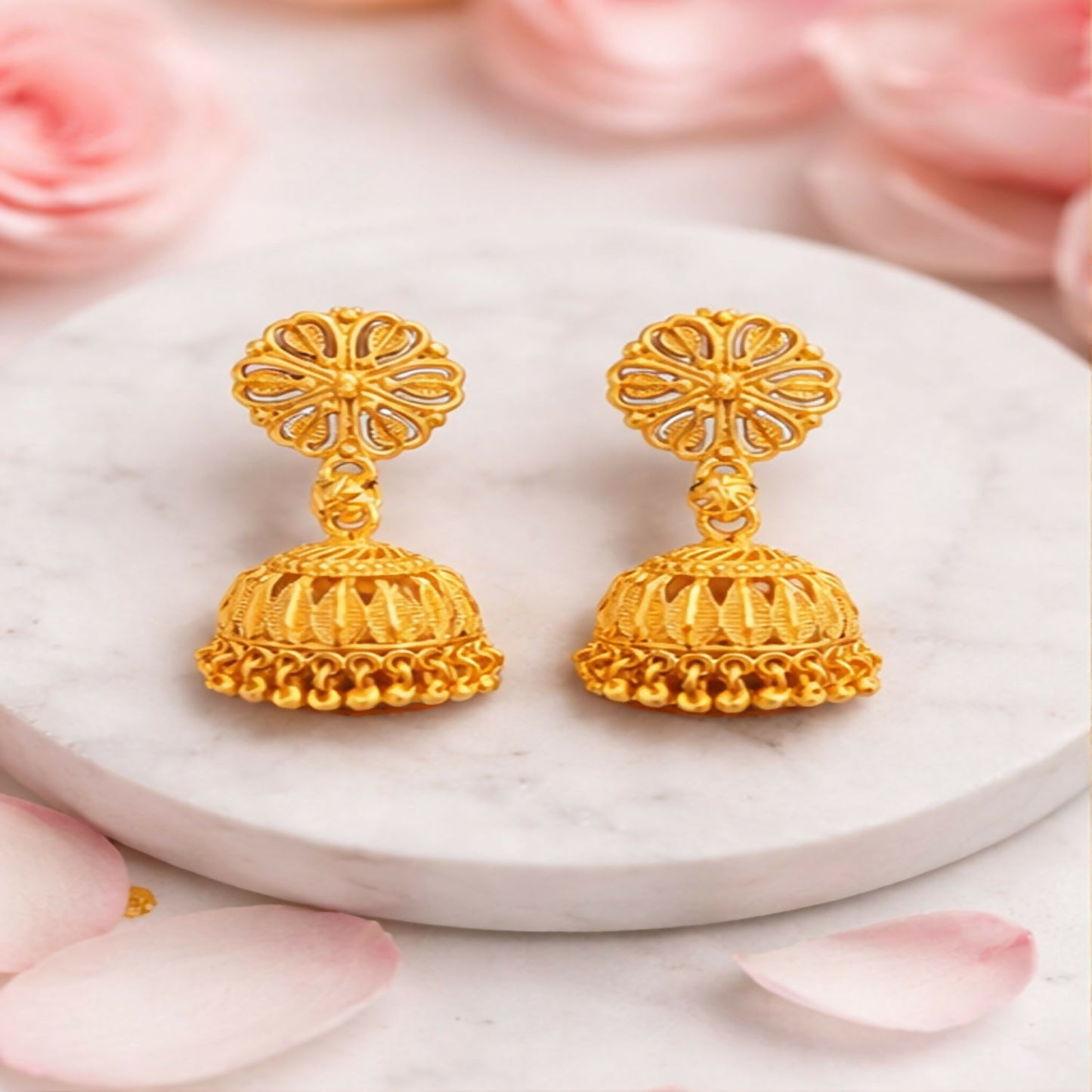 Traditional Gold Plated Jhumka Earrings for Women