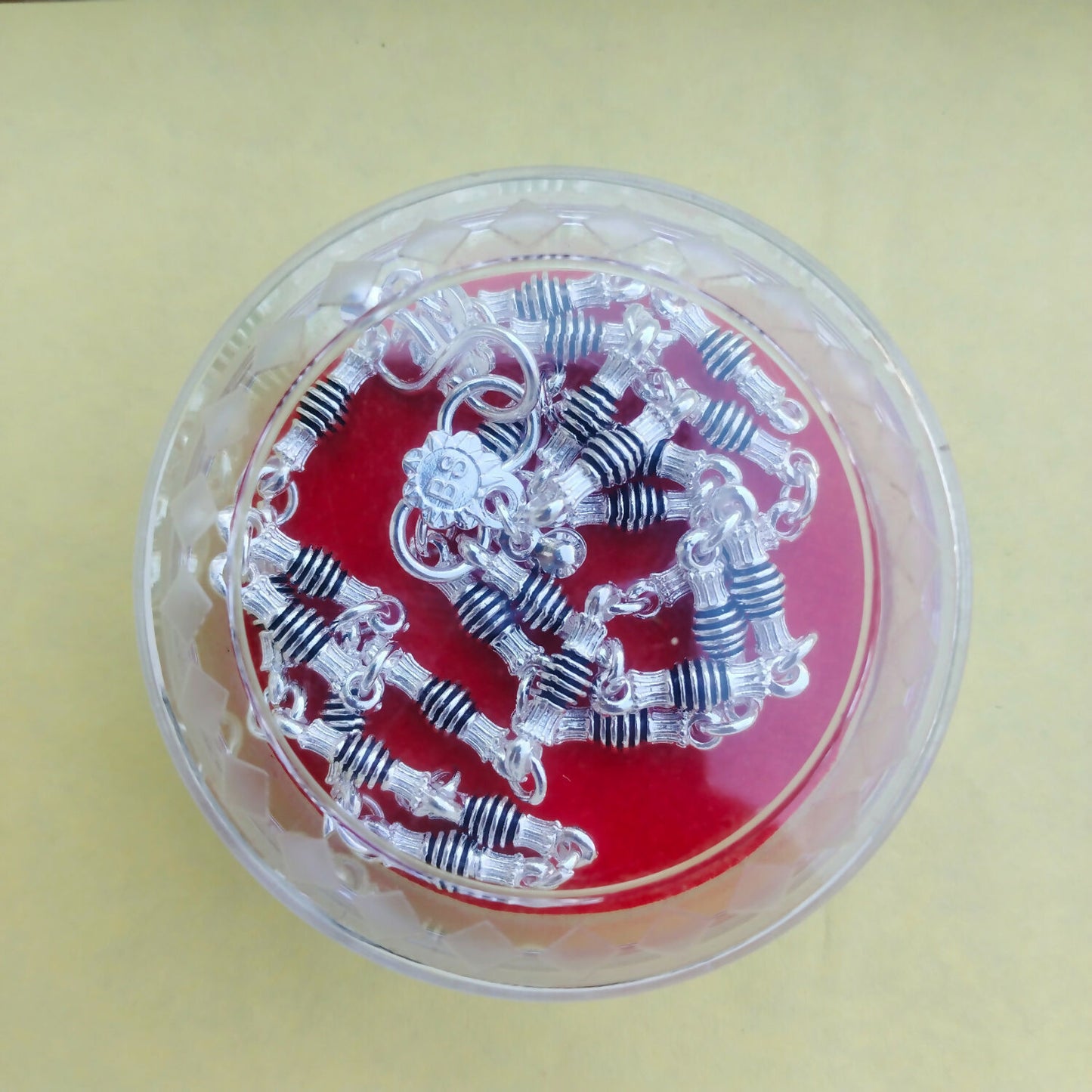 Silver Anklets - Black Beads & Heart Charm