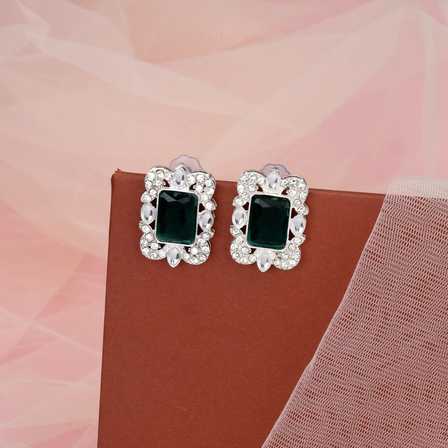 Brilliant Silver-Tone All-Crystal Drop Necklace Set