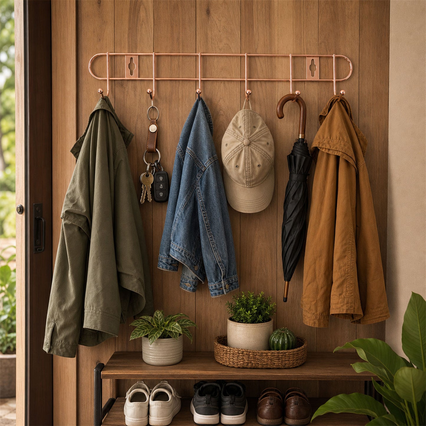 Wall hook rack detail