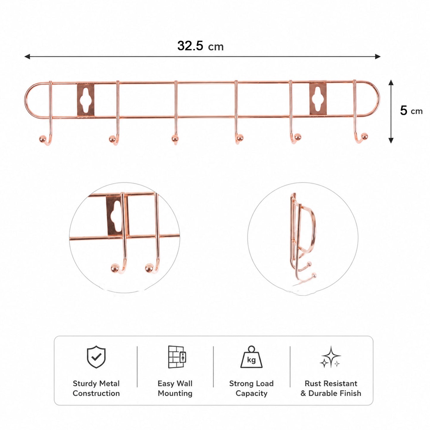 Hook rack size guide