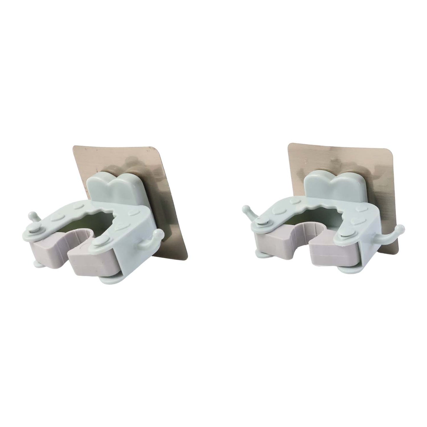Wall Mounted Mop and Broom Holder Clip (2 Pc)
