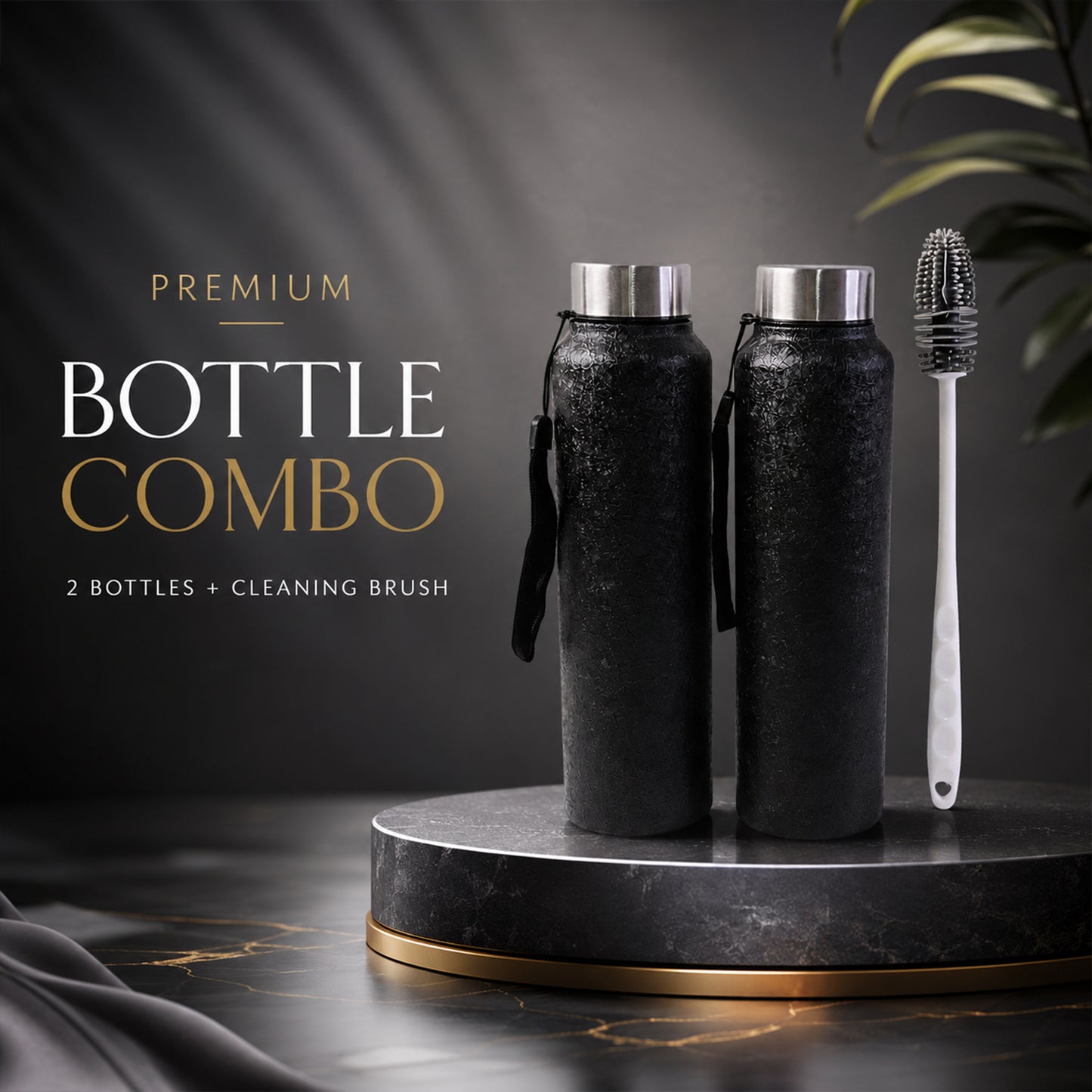 Buy 1 Stainless Steel Water Bottle with Free Cleaning Brush and Bottle (1 Set)