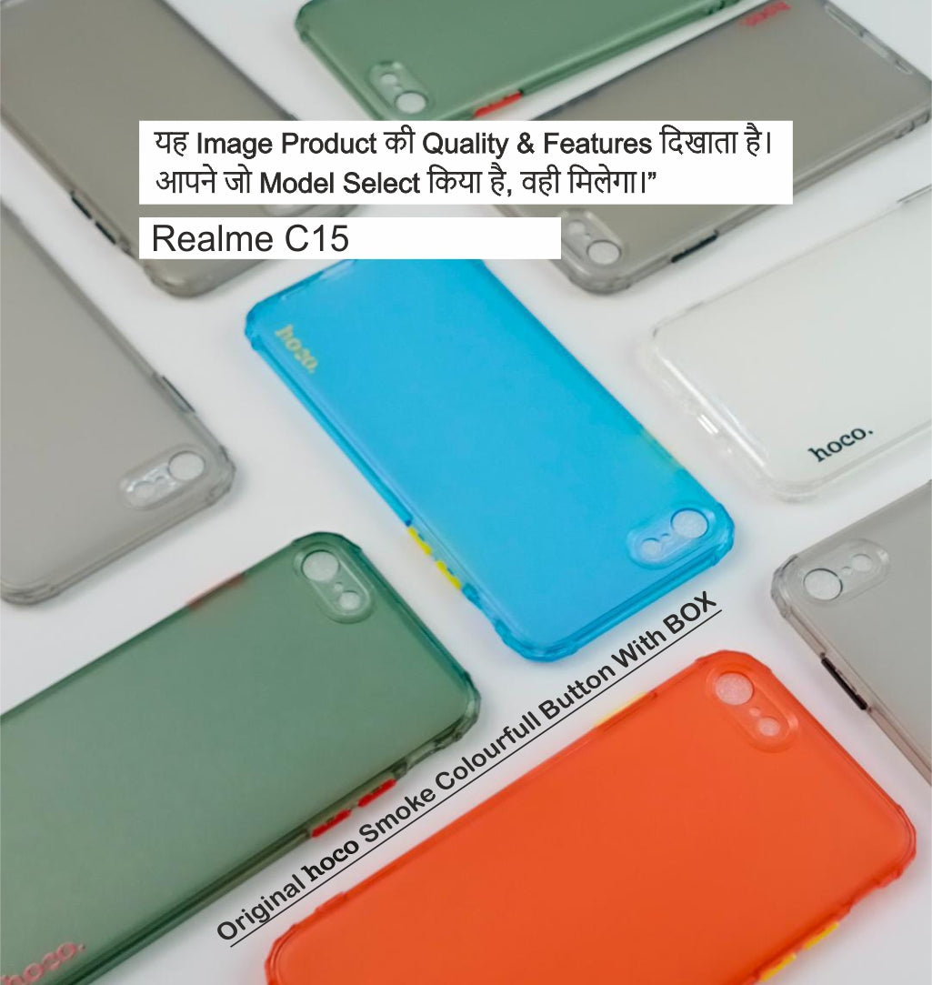 Hoco Smoke Case With Colourfull Button Case For Realme C15