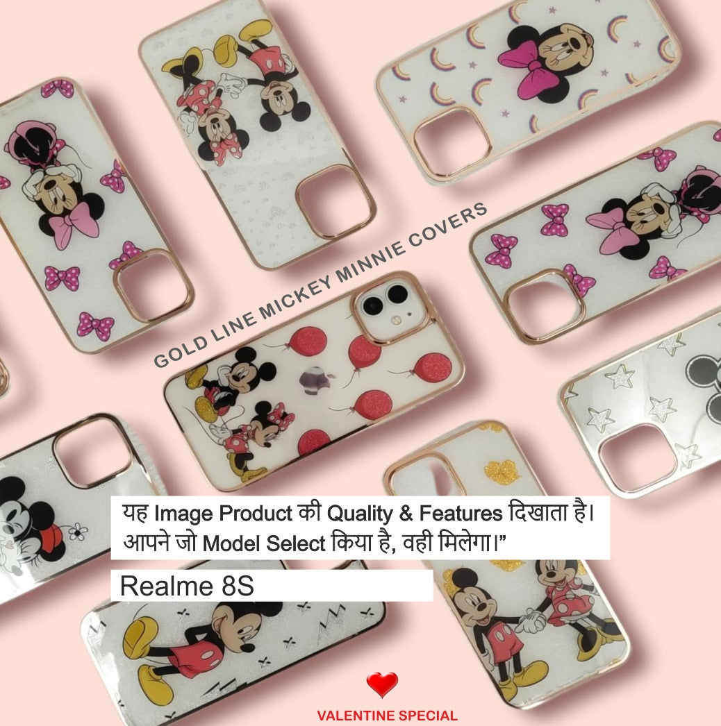 Goldline Mickey Minnie Case Case For Realme 8S