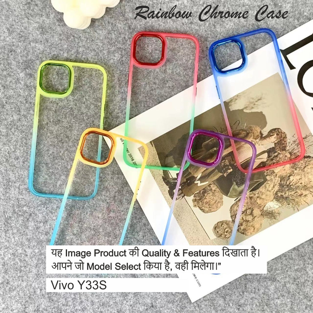 Rainbow Chrome Back Case Case For Vivo Y33S