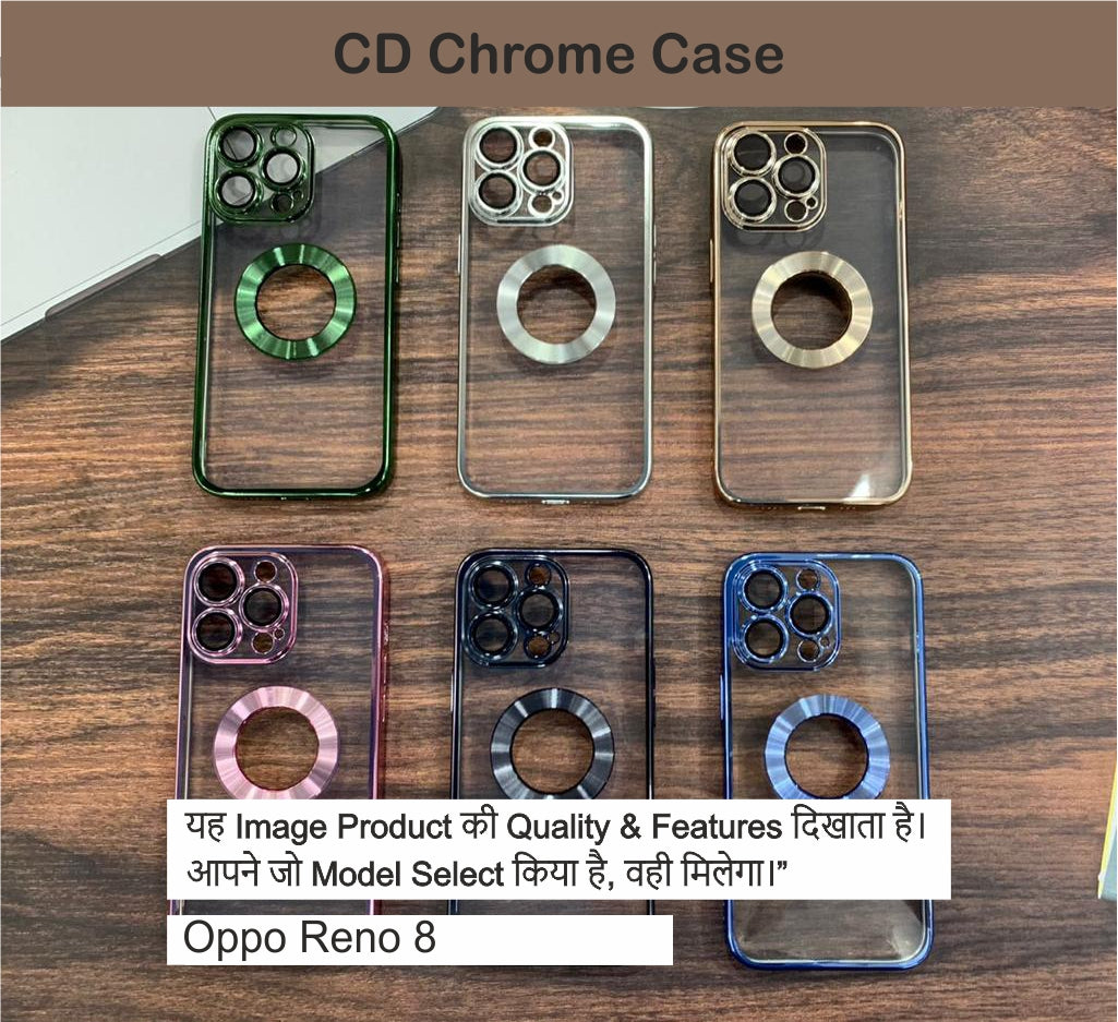 CD chrome with camera lens case Case For Oppo Reno 8