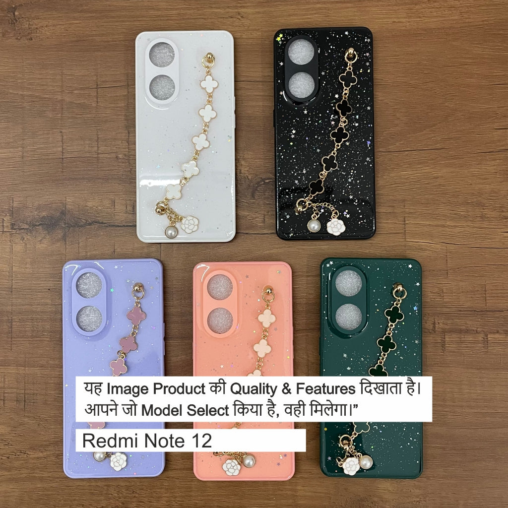 Sparkle Covers With Keychain Case For Redmi Note 12