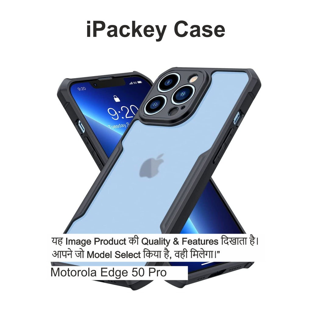 iPackey Cases (Only Black) Case For Motorola Edge 50 Pro