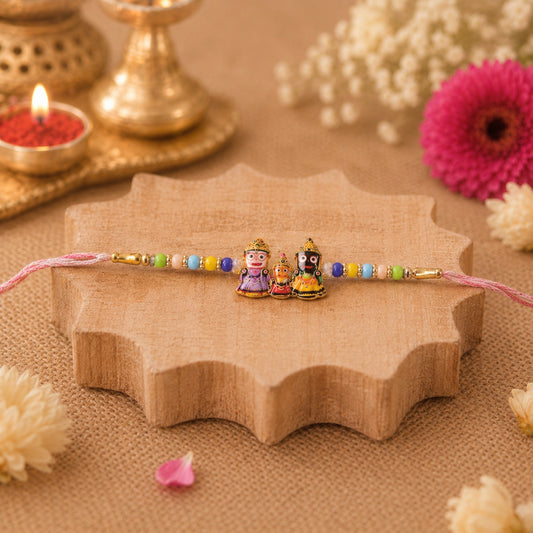Jagannath Balabhadra Subhadra idol centerpiece designer Rakhi